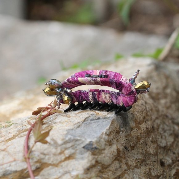 Handmade Flower Hair Clip Purple Floral Jaw Clip - Picture 5 of 7